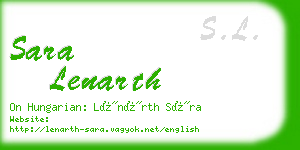sara lenarth business card